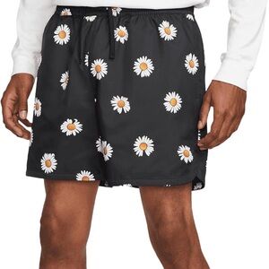 Nike Men's Size XL Black Daisy Floral Print Mesh Lined Swim Trunk Shorts